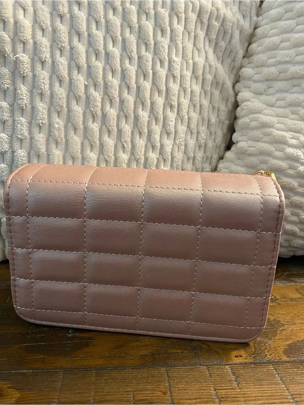 bebe Quilted Crossbody Bag in Blush